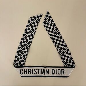 *D*I*O*R* Black Hearts 🖤  Print Twilly Bandeau Wrap Scarf